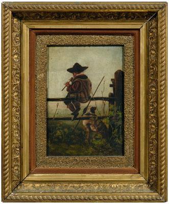 British School painting, boy with