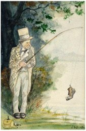 British School watercolor, man