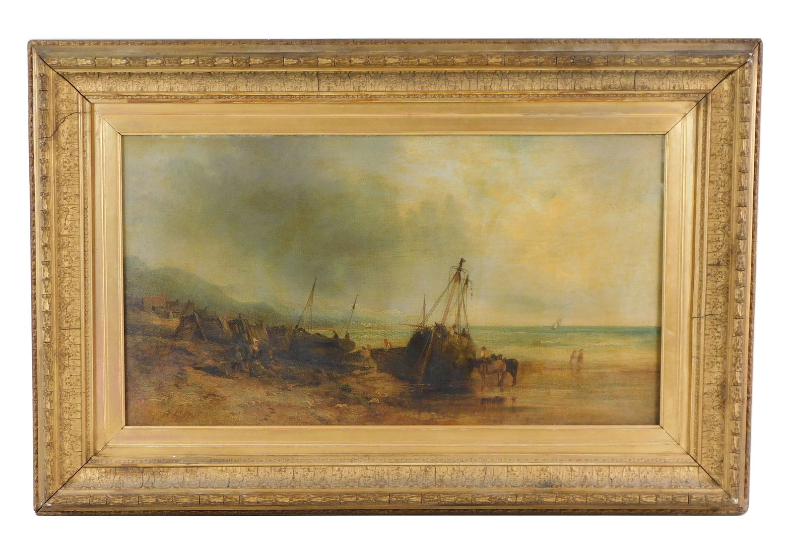 BRITISH SEASCAPE, 19TH C., OIL ON