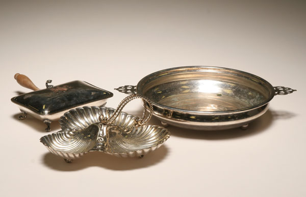 British silver silent butler,