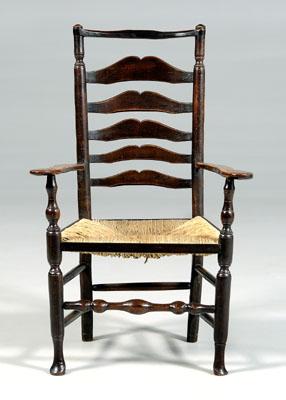 British slat-back open armchair,