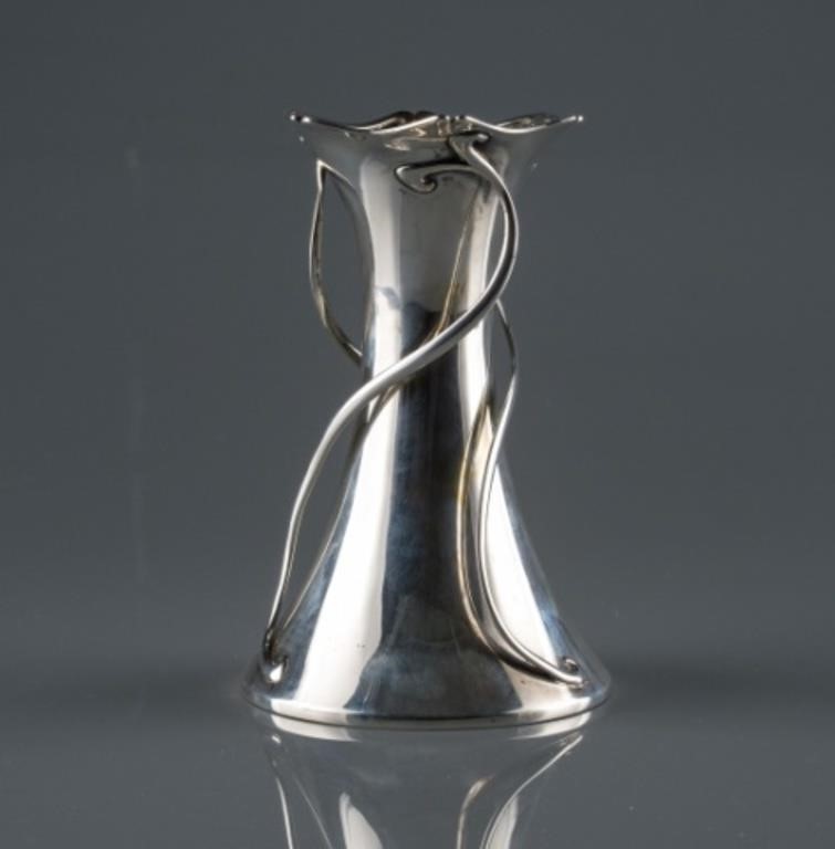 BRITISH STERLING SILVER VASEAn