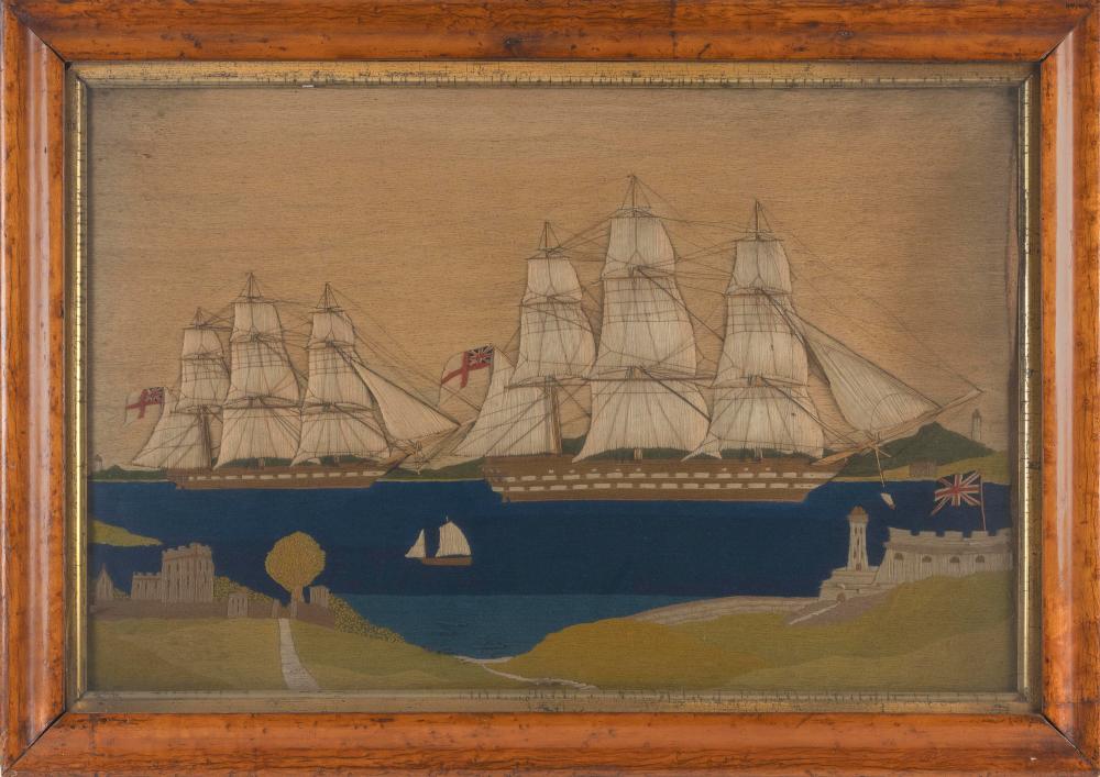 BRITISH WOOLWORK DEPICTING TWO