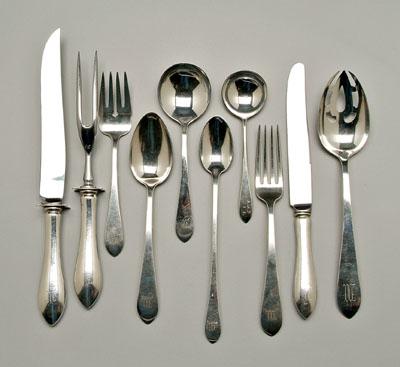 Broad Antique sterling flatware: 70