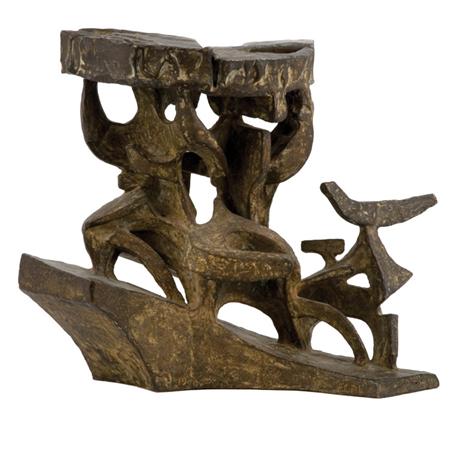 Bronze Abstract Sculpture 	 