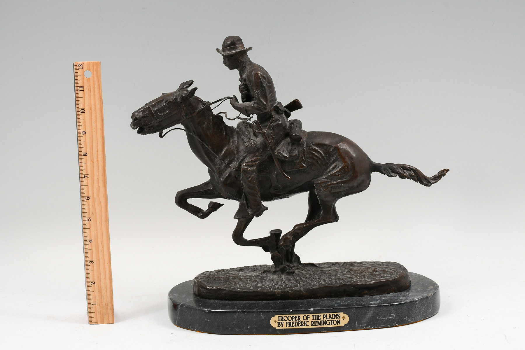 BRONZE AFTER REMINGTON ''TROOPER OF