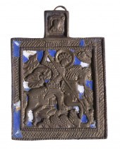 BRONZE AND ENAMEL ST. GEORGE I