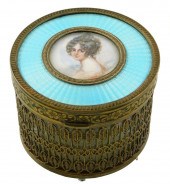 BRONZE AND GUILLOCHE ENAMEL TR