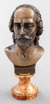 BRONZE AND MARBLE BUST OF WILL