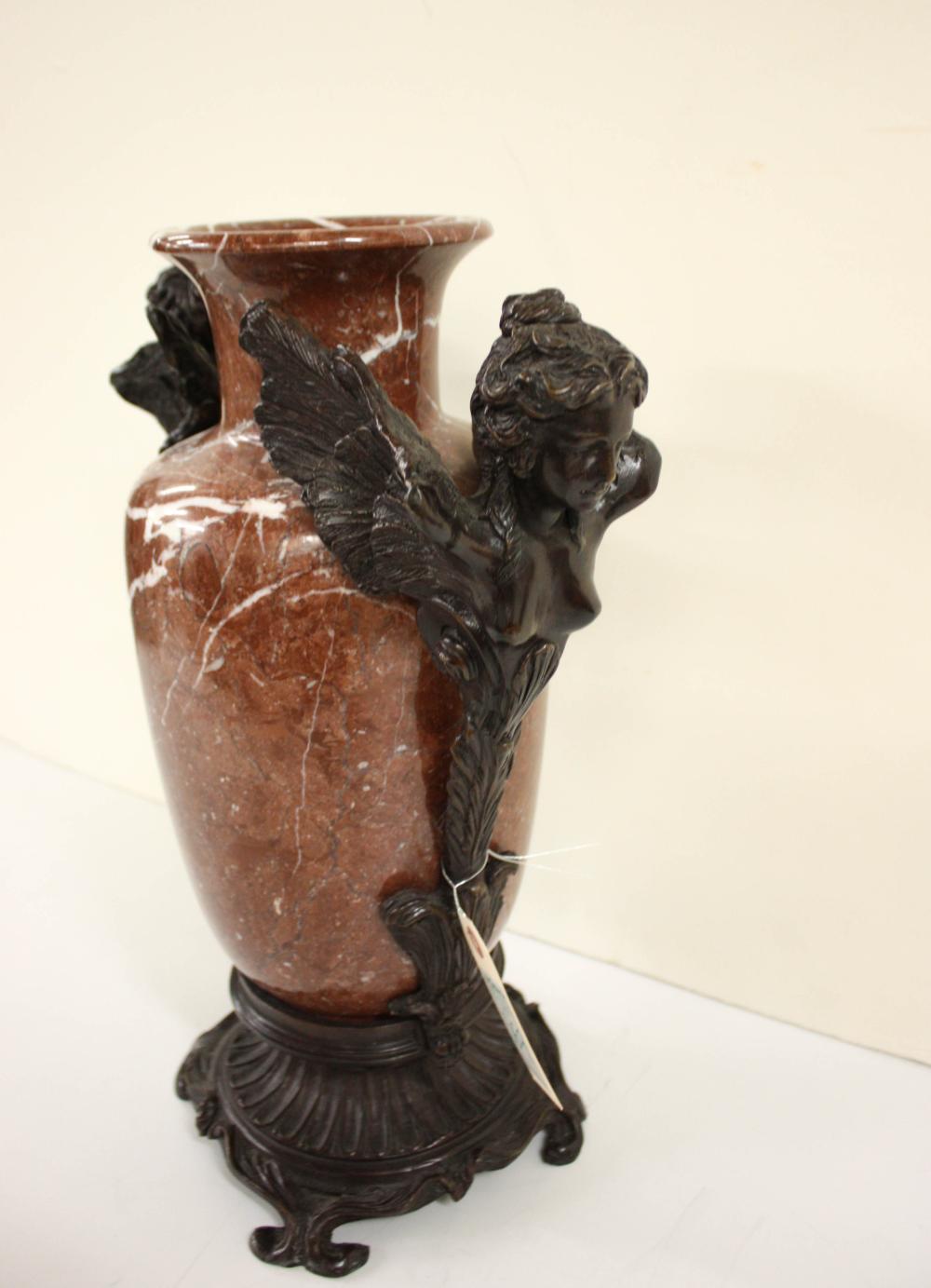 BRONZE AND MARBLE URNBRONZE AND