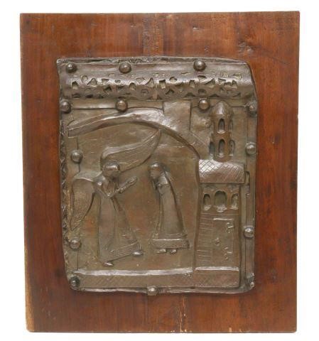 BRONZE ANNUNCIATION PLAQUE BASILICA