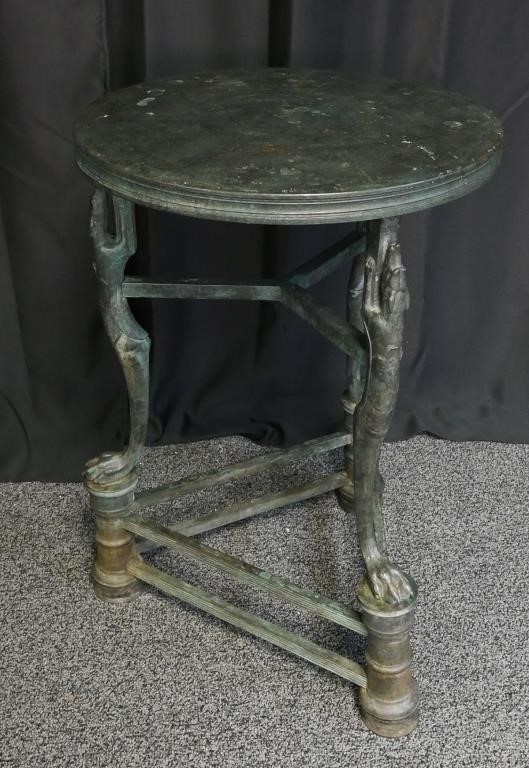 BRONZE ANTIQUE GUERIDON TABLE,