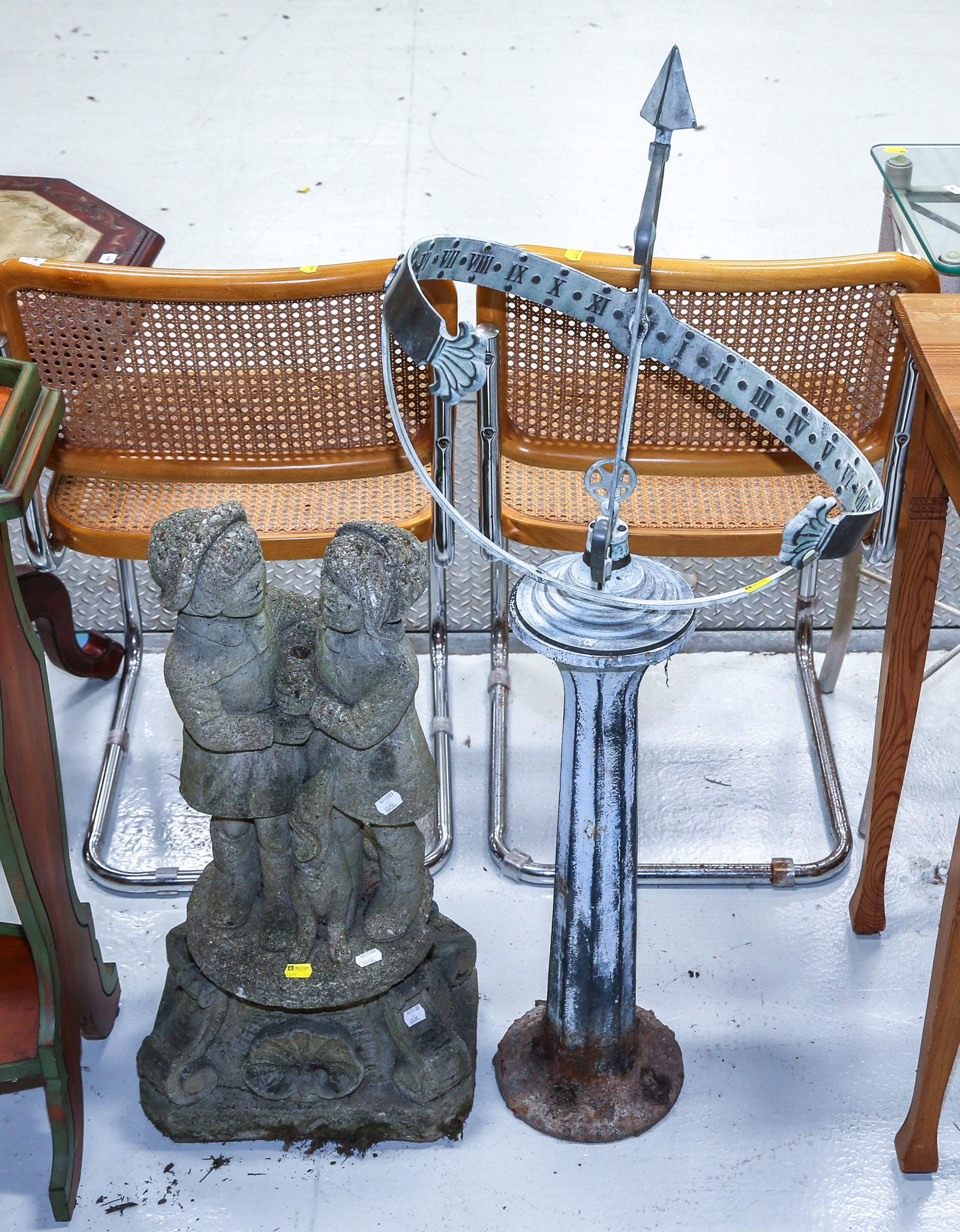 BRONZE ARMILLARY SUNDIAL & CEMENT