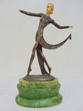 BRONZE ART DECO FIGURE SIGNED
