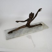 BRONZE ART DECO-STYLE FEMALE A