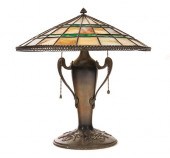 BRONZE ART NOUVEAU LEADED GLAS