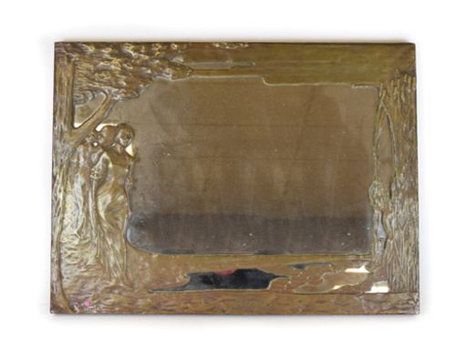 BRONZE ART NOUVEAU MIRRORBronze
