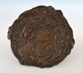 BRONZE ART NOUVEAU PLAQUE WITH