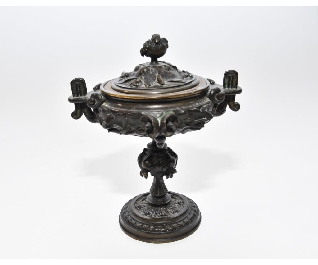Bronze Art Nouveau urn-form incense