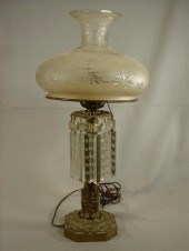 Bronze astral lamp, ornate cas