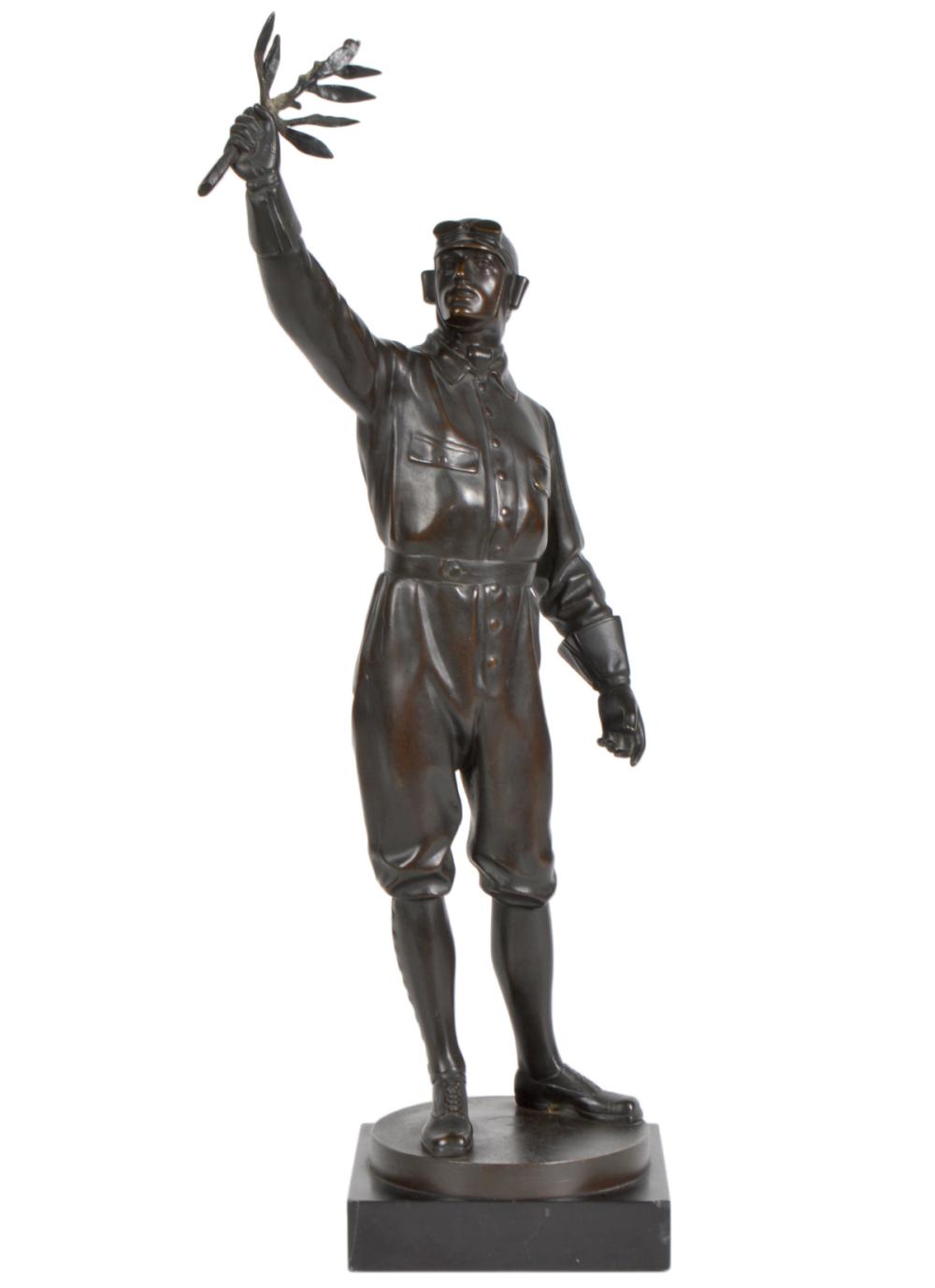 BRONZE AVIATOR FIGURE BY OSKAR