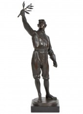 BRONZE AVIATOR FIGURE BY OSKAR