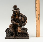 BRONZE BAGPIPE PLAYER BY FEUCH
