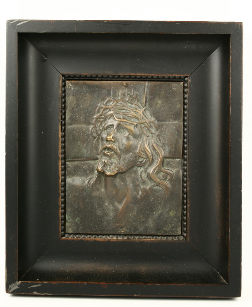BRONZE BAS RELIEF - Head of