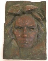 BRONZE BAS RELIEF OF BEETHOVEN