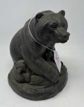 BRONZE BEAR WITH CLUBS BOULTON
