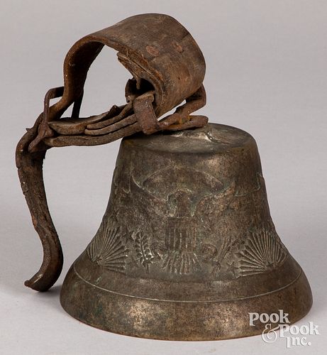 BRONZE BELL WITH AMERICAN EAGLE