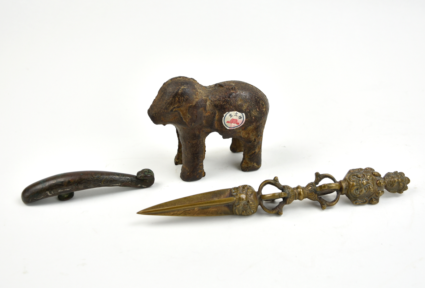 BRONZE BELT HOOK, TIBET INSTRUMENT,
