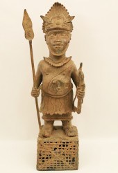 BRONZE BENIN WARRIOR Large Afr