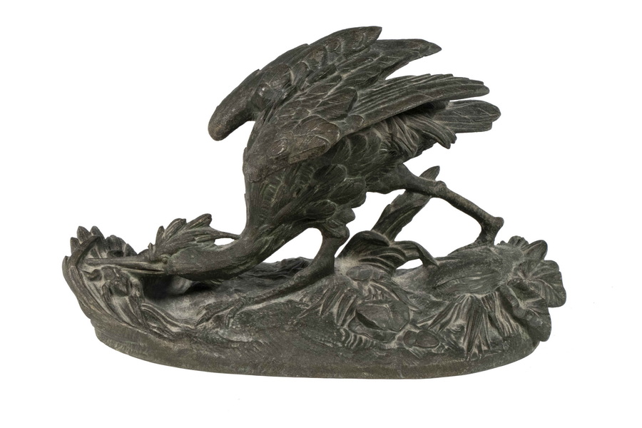 BRONZE BIRD SCULPTURE Figure of a