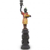 BRONZE BLACKAMOOR CANDLESTICKD
