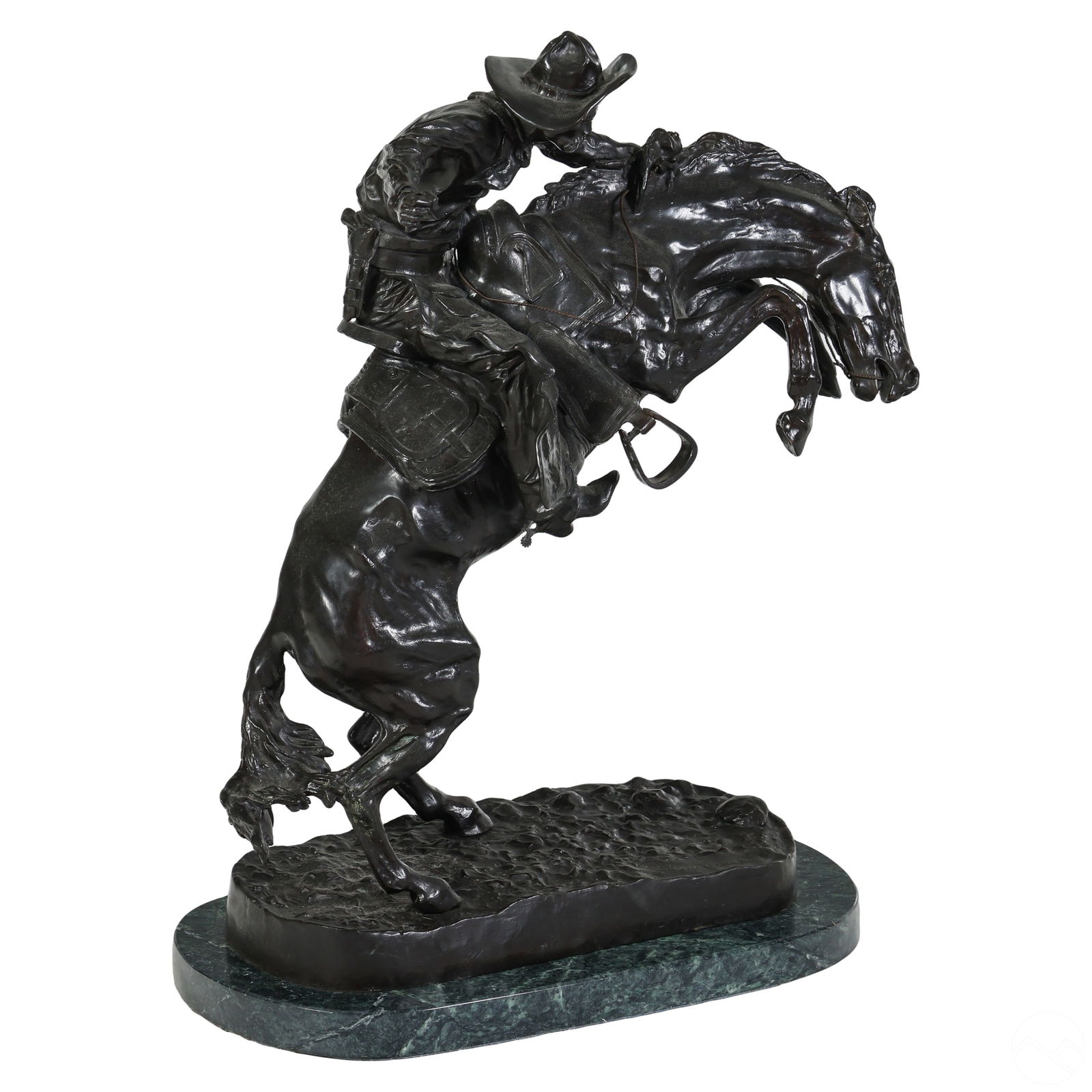 BRONZE BRONCO BUSTER SCULPTURE