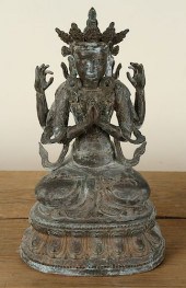 BRONZE BUDDHA GARDEN STATUEA b