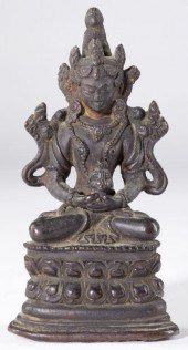 Bronze Buddhaseated on a lotus