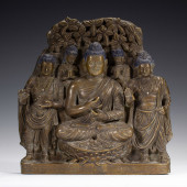 BRONZE BUDDHIST STATUE WITH AT