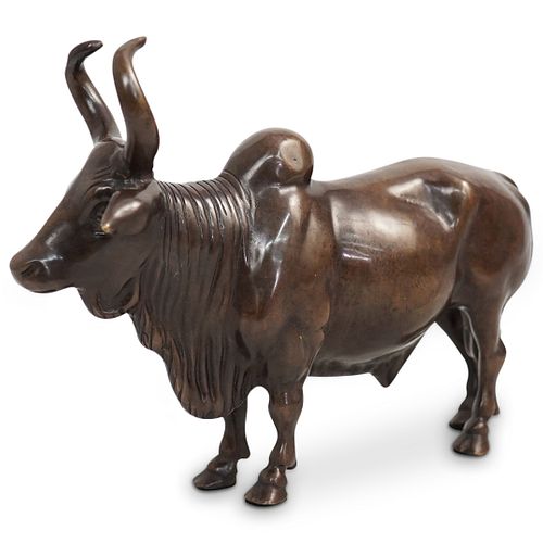 BRONZE BULL SCULPTUREDESCRIPTION: A