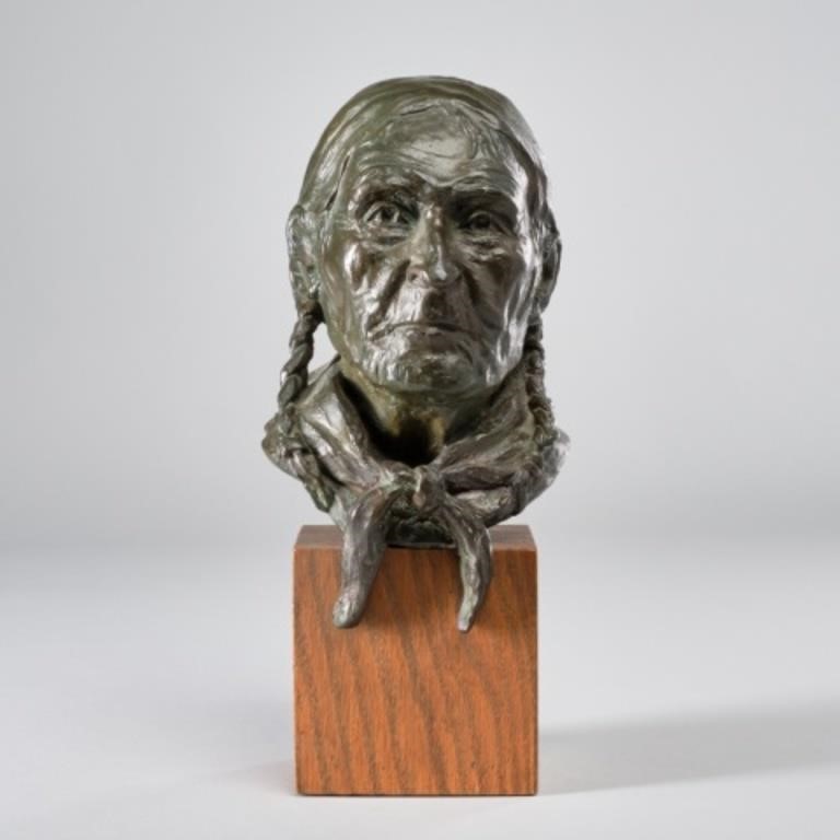 BRONZE BUST BY HAROLD PFEIFFERA