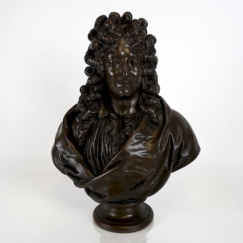 BRONZE BUST. (LOUIS XIV?);