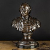 BRONZE BUST OF A MILITARY GENT