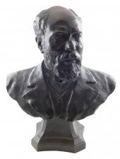 BRONZE BUST OF BEARDED GENTLEM