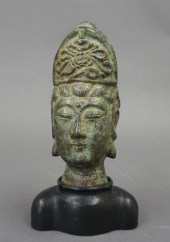 BRONZE BUST OF DIETY ON WOOD S