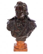 BRONZE BUST OF GOETHE GERMAN P