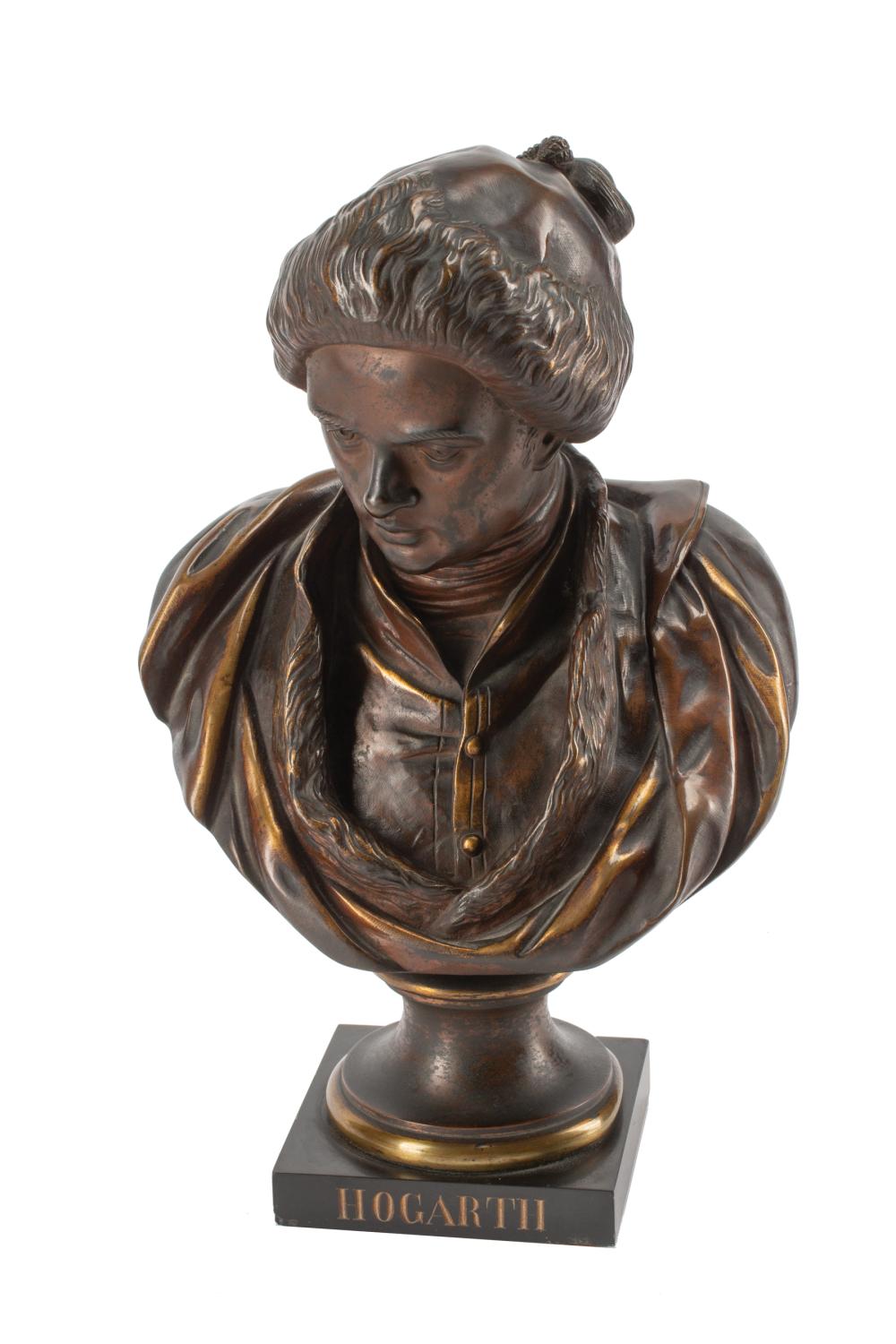 BRONZE BUST OF "HOGARTH"Bronze Bust