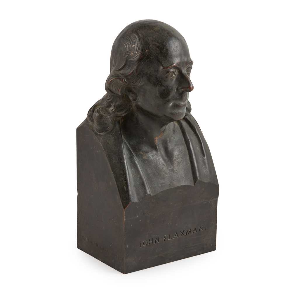 BRONZE BUST OF JOHN FLAXMAN, BY