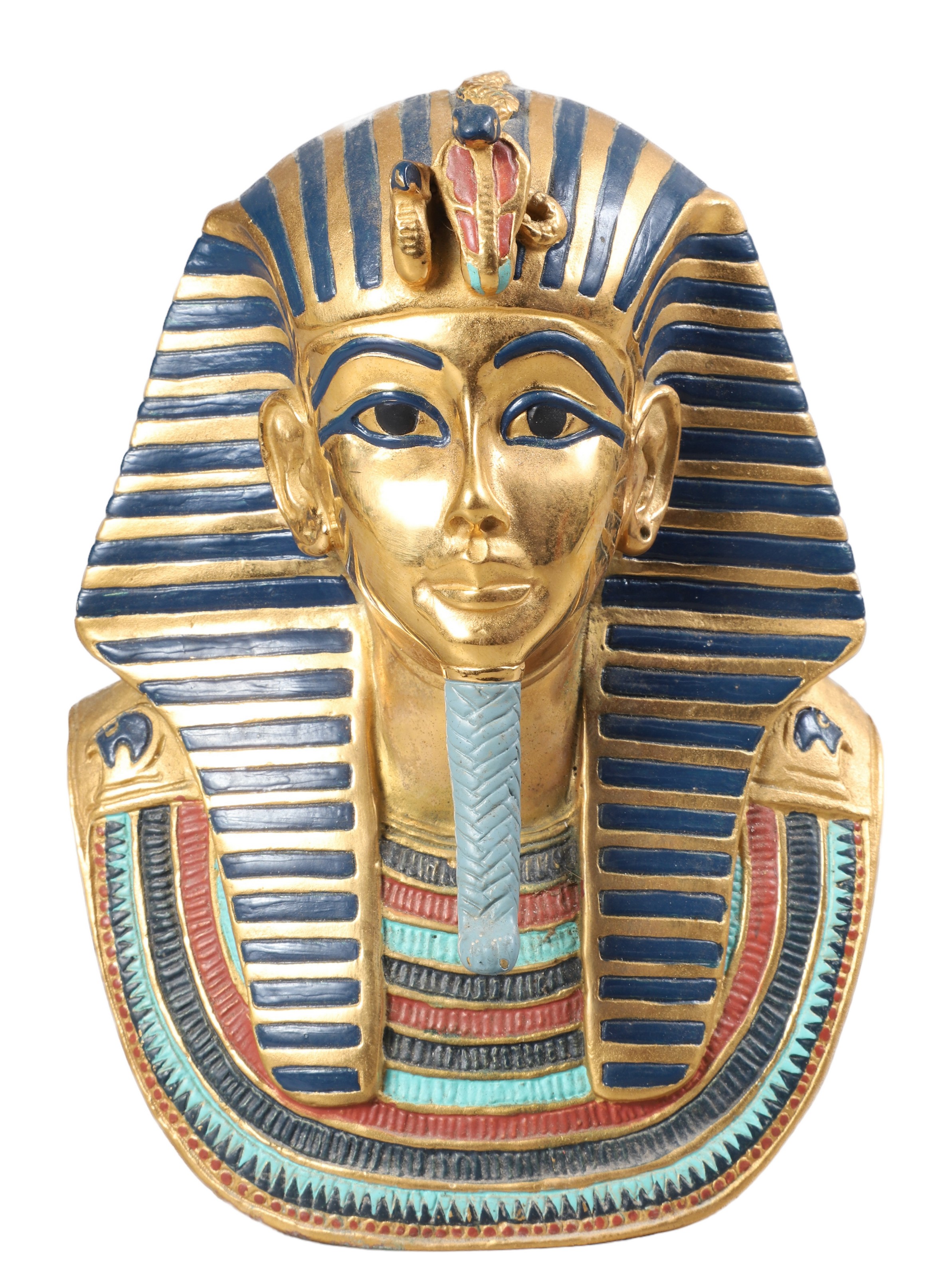 Bronze bust of King Tut having