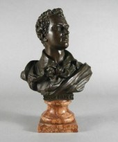 BRONZE BUST OF LORD BYRON, LAT